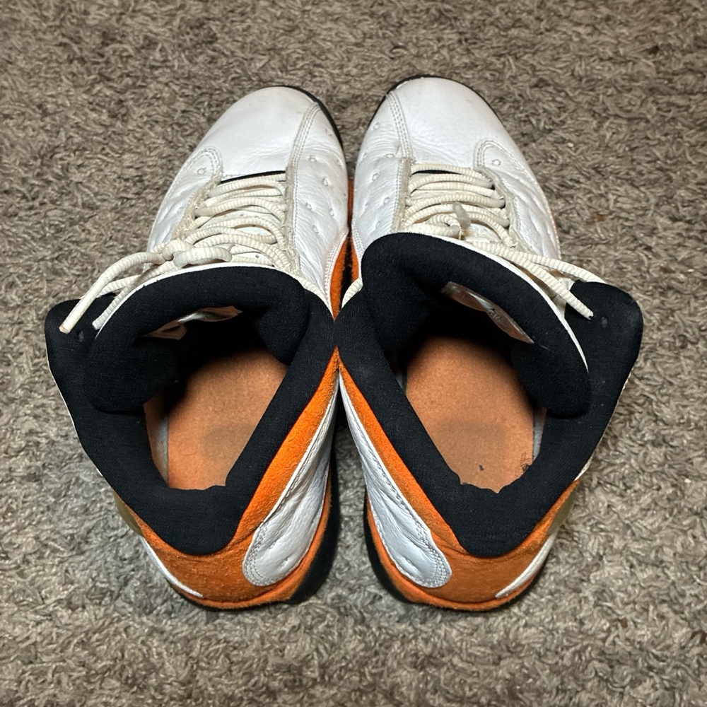 Jordan Men's White and Orange High-Top Sneakers - Picture 4 of 4